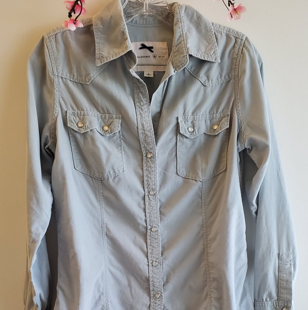 Banana Republic Corduroy Button Down Women Sz S